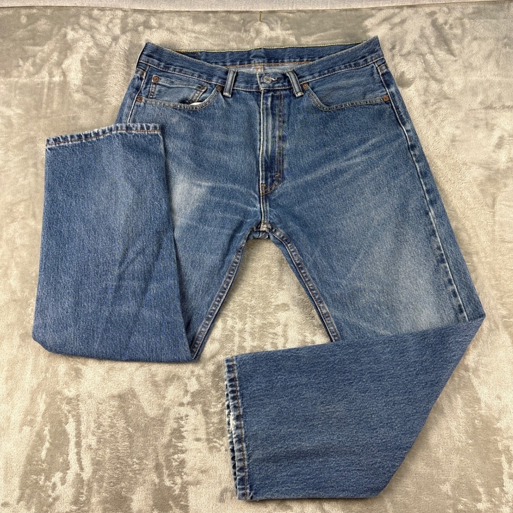 Levi's Jeans Mens 36x29 505 Regular Fit Blue Medium Wash EUC